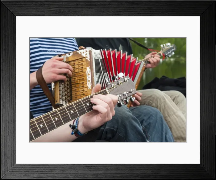 Framed Print : Accordion and guitar, ethnic group of musicians, River Emajogi, Tartu, Estonia, Baltic States, Europe Framed Print : Accordion and guitar, ethnic group of musicians, River Emajogi, Tartu, Estonia, Baltic States, Europe