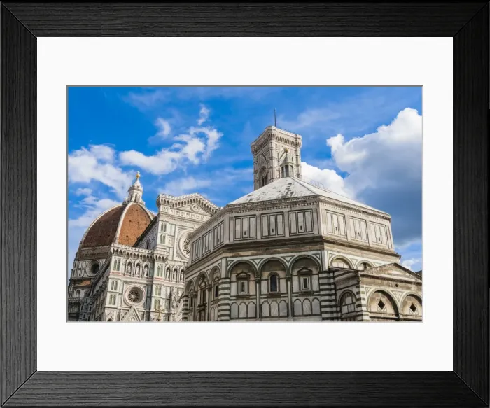 Framed Print : Exterior of the cathedral of Santa Maria del Fiore and Baptistery, Piazza del Duomo, UNESCO, Firenze, Tuscany, Italy Framed Print : Exterior of the cathedral of Santa Maria del Fiore and Baptistery, Piazza del Duomo, UNESCO, Firenze, Tuscany, Italy