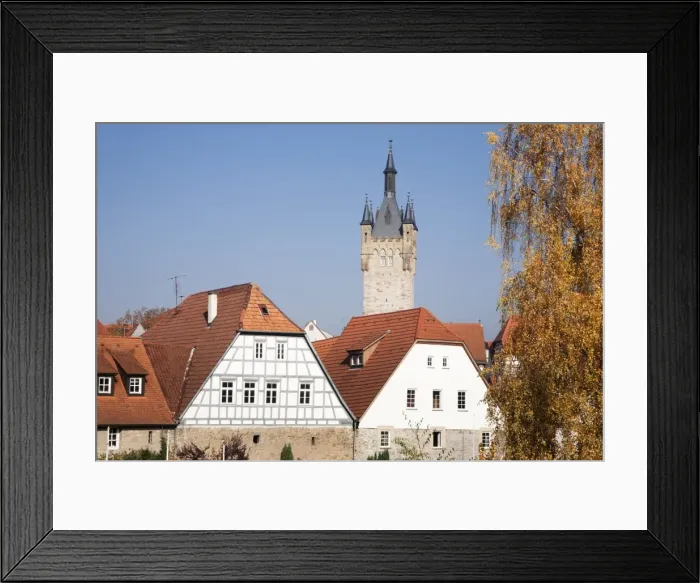 Framed Print : Old town with Blauer Turm Tower, Bad Wimpfen, Neckartal Valley, Baden Wurttemberg, Germany, Europe Framed Print : Old town with Blauer Turm Tower, Bad Wimpfen, Neckartal Valley, Baden Wurttemberg, Germany, Europe