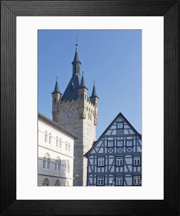 Framed Print : Old town with Blauer Turm Tower, Bad Wimpfen, Neckartal Valley, Baden Wurttemberg, Germany, Europe Framed Print : Old town with Blauer Turm Tower, Bad Wimpfen, Neckartal Valley, Baden Wurttemberg, Germany, Europe