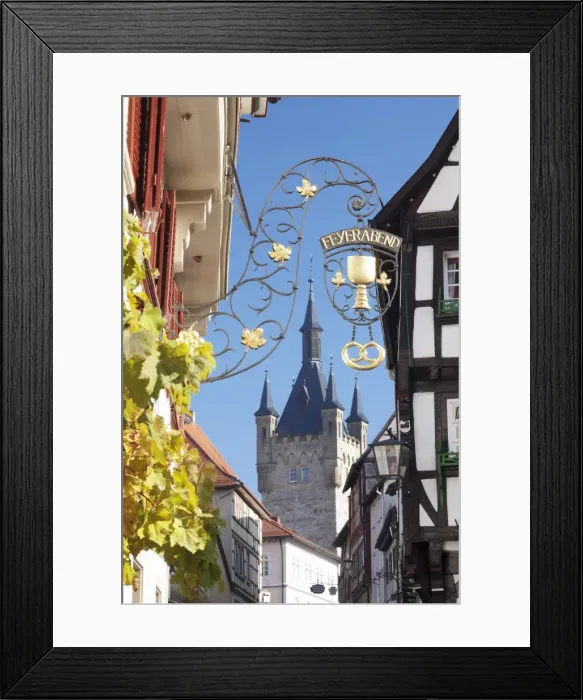 Framed Print : Old town with Blauer Turm Tower, Bad Wimpfen, Neckartal Valley, Baden Wurttemberg, Germany, Europe Framed Print : Old town with Blauer Turm Tower, Bad Wimpfen, Neckartal Valley, Baden Wurttemberg, Germany, Europe