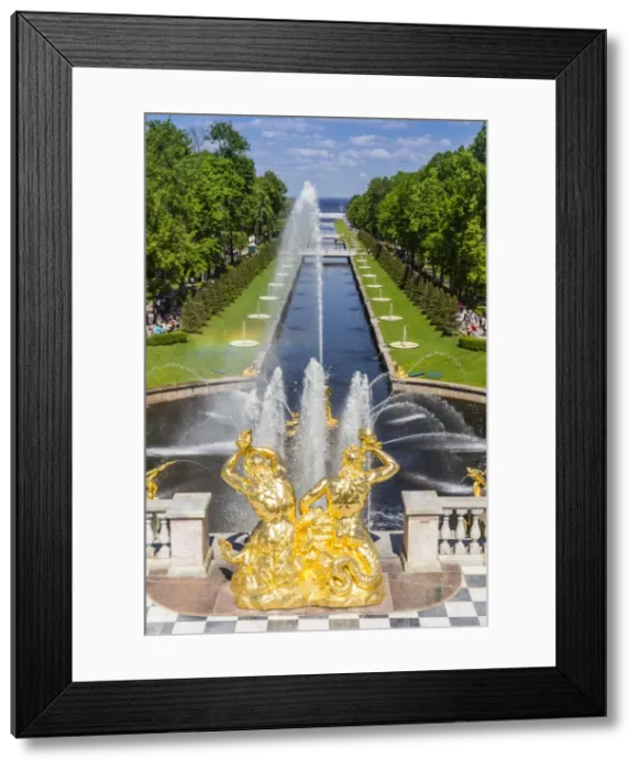 Framed Print : The Grand Cascade of Peterhof, Peter the Greats Palace, St. Petersburg, Russia, Europe Framed Print : The Grand Cascade of Peterhof, Peter the Greats Palace, St. Petersburg, Russia, Europe