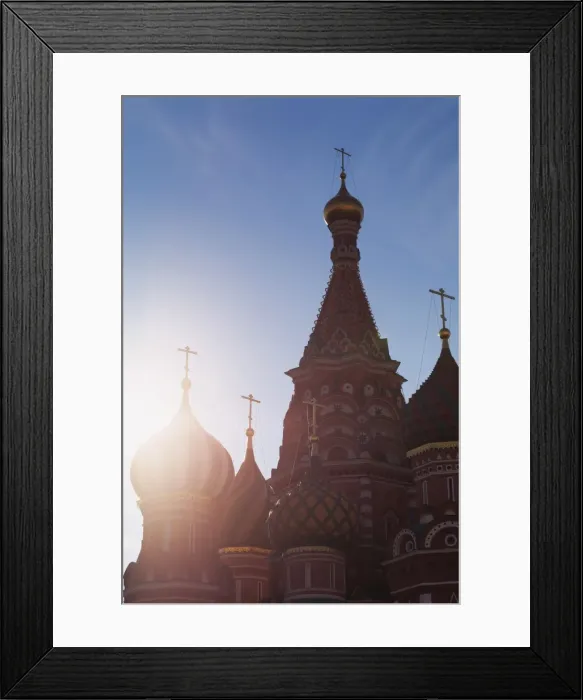 Framed Print : Silhouette of the onion domes of St. Basils Cathedral in Red Square, UNESCO World Heritage Site, Moscow, Russia, Europe pushed red in shadows using curves Framed Print : Silhouette of the onion domes of St. Basils Cathedral in Red Square, UNESCO World Heritage Site, Moscow, Russia, Europe pushed red in shadows using curves