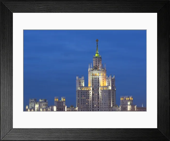 Framed Print : Moscow skyline at night with Stalanist-Gothic skyscraper, Moscow, Russia, Europe Framed Print : Moscow skyline at night with Stalanist-Gothic skyscraper, Moscow, Russia, Europe