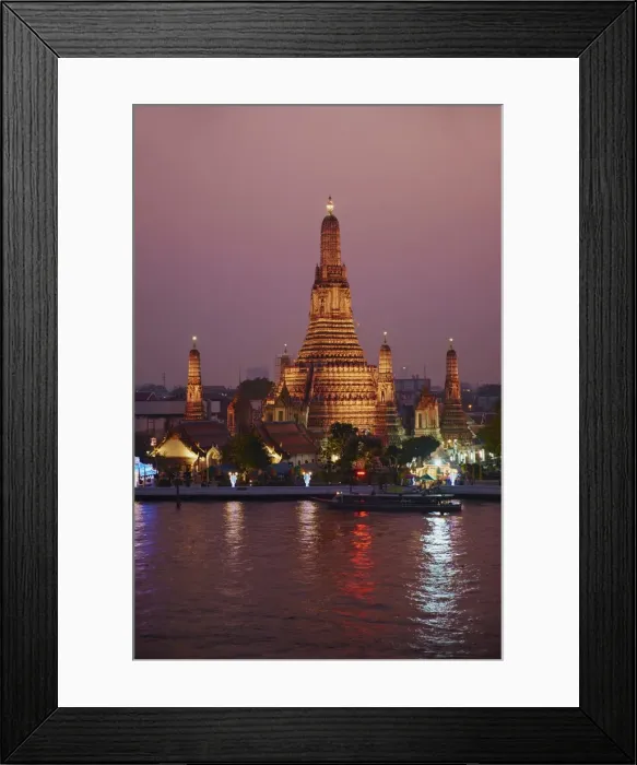 Framed Print : Wat Arun (Temple of the Dawn) and the Chao Phraya River by night, Bangkok, Thailand, Southeast Asia, Asia Framed Print : Wat Arun (Temple of the Dawn) and the Chao Phraya River by night, Bangkok, Thailand, Southeast Asia, Asia