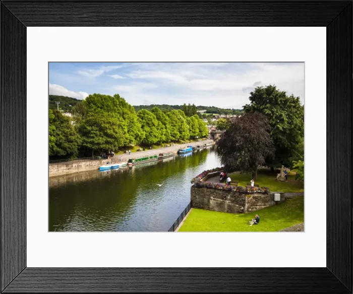 Framed Print : Canal boats on the River Avon, Bath, Avon and Somerset, England, United Kingdom, Europe Framed Print : Canal boats on the River Avon, Bath, Avon and Somerset, England, United Kingdom, Europe