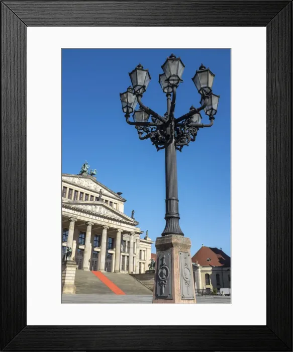 Framed Print : Berlin Concert House (Konzerthaus Berlin) with ornate traditional lamppost in the foreground, Berlin, Germany, Europe Framed Print : Berlin Concert House (Konzerthaus Berlin) with ornate traditional lamppost in the foreground, Berlin, Germany, Europe