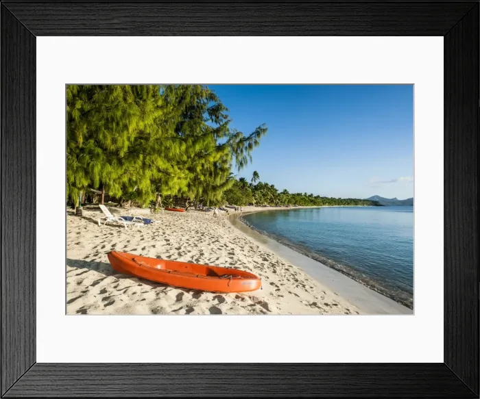 Framed Print : White sand beach, Oarsman Bay, Yasawas, Fiji, South Pacific, Pacific