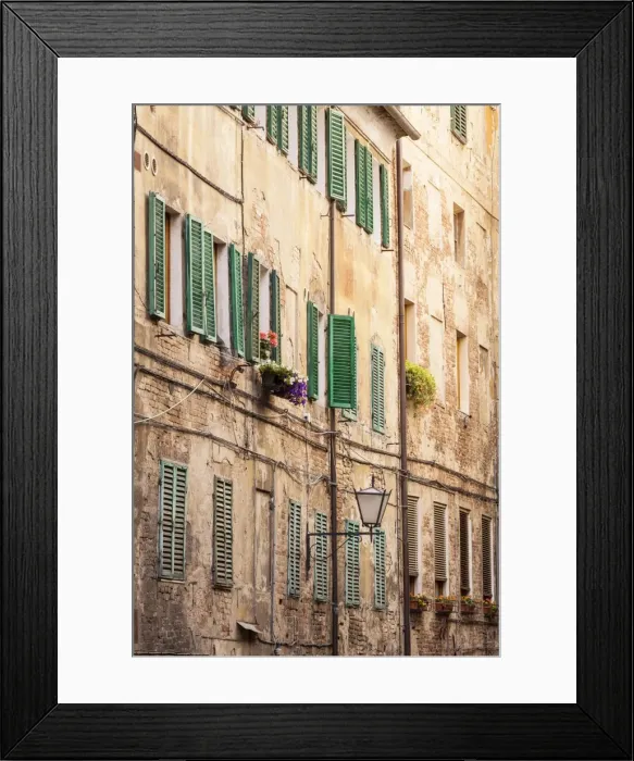 Framed Print : Building facades in the old town of Siena, Tuscany, Italy, Europe