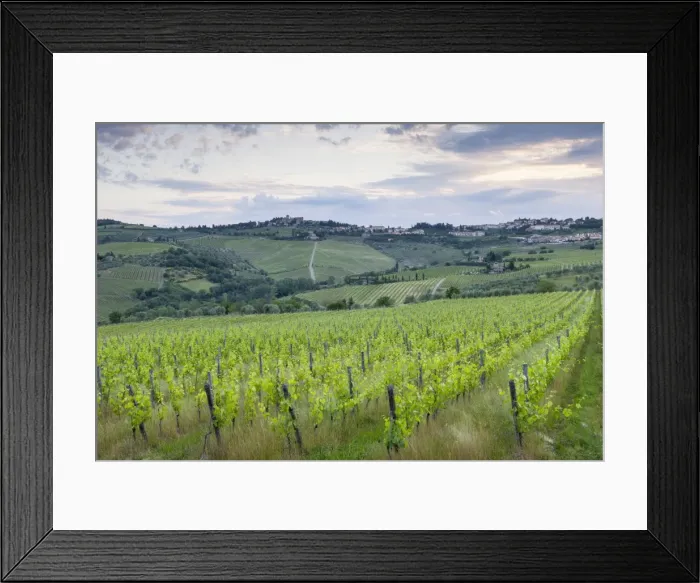 Framed Print : The town of Panzano in Chianti, part of the famous Chianti wine region in Tuscany, Italy, Europe