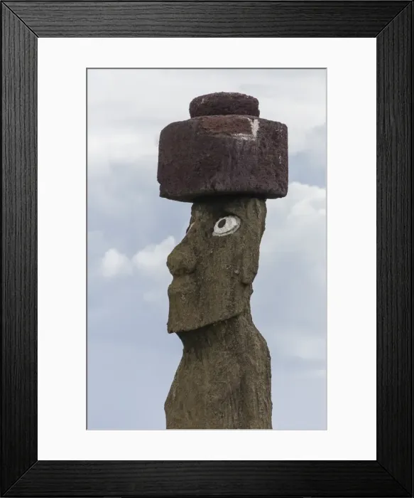 Framed Print : Preserved original moai in the Tahai Archaeological Zone, Rapa Nui National Park, UNESCO World Heritage Site, Easter Island (Isla de Pascua), Chile, South America