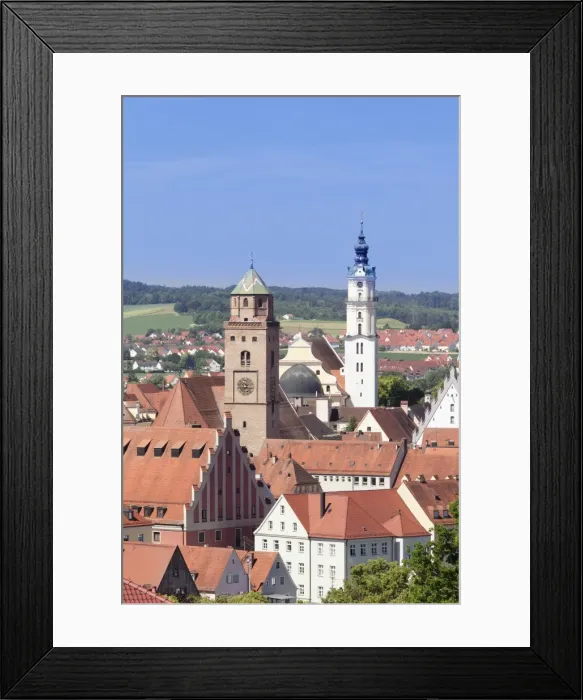 Framed Print : Donauworth with Liebfrauenmunster Church and pilgrimage church Heilig Kreuz, Romantic Road, Bavarian Swabia, Bavaria, Germany, Europe Framed Print : Donauworth with Liebfrauenmunster Church and pilgrimage church Heilig Kreuz, Romantic Road, Bavarian Swabia, Bavaria, Germany, Europe