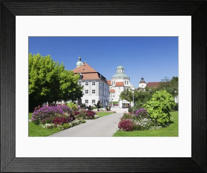 Framed Print : Zumsteinhaus House with St. Lorenz Basilica and Town Hall, Kempten, Schwaben, Bavaria, Germany, Europe Framed Print : Zumsteinhaus House with St. Lorenz Basilica and Town Hall, Kempten, Schwaben, Bavaria, Germany, Europe