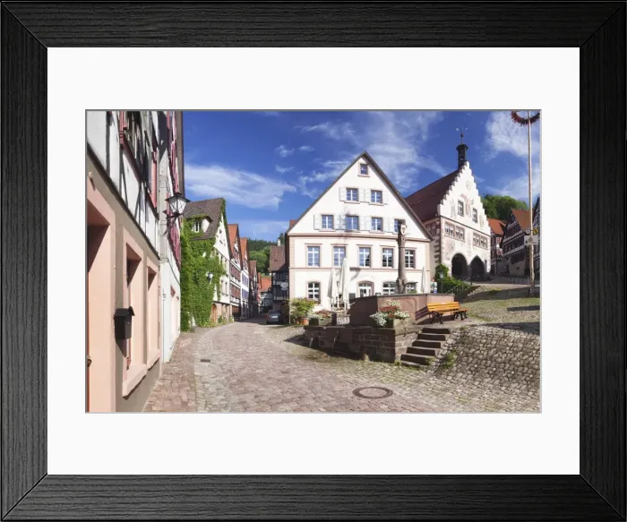 Framed Print : Town Hall and Market Place, Schiltach, Black Forest, Baden Wurttemberg, Germany, Europe Framed Print : Town Hall and Market Place, Schiltach, Black Forest, Baden Wurttemberg, Germany, Europe
