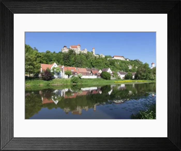 Framed Print : Harburg Castle reflecting in Wornitz River, Harburg, Romantic Road, Bavarian Swabia, Bavaria, Germany, Europe Framed Print : Harburg Castle reflecting in Wornitz River, Harburg, Romantic Road, Bavarian Swabia, Bavaria, Germany, Europe