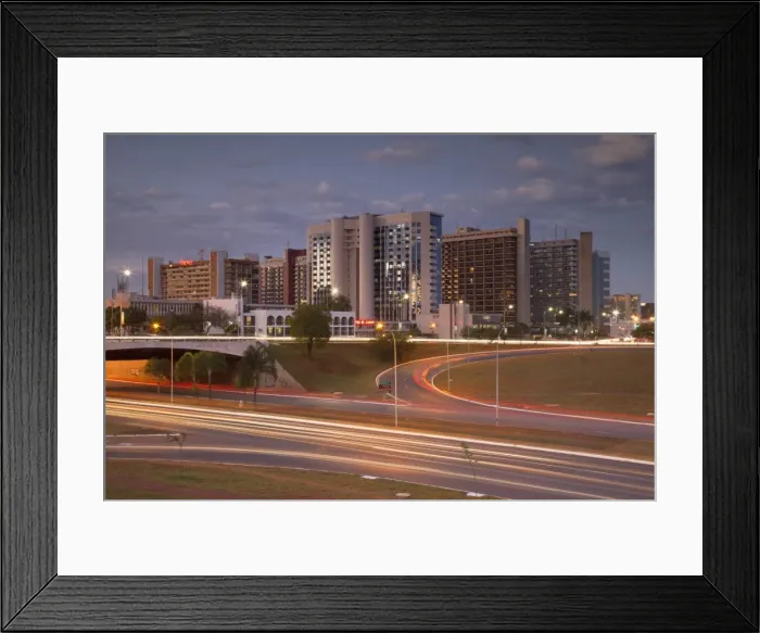 Framed Print : Hotel Sector, dusk, Brasilia, Federal District, Brazil, South America Framed Print : Hotel Sector, dusk, Brasilia, Federal District, Brazil, South America