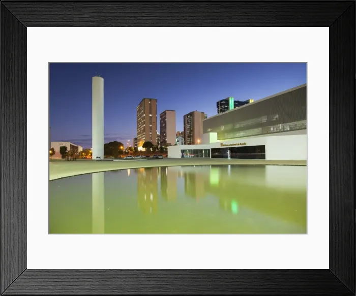 Framed Print : National Library, skyscrapers, dusk, UNESCO World Heritage Site, Brasilia, Federal District, Brazil, South America Framed Print : National Library, skyscrapers, dusk, UNESCO World Heritage Site, Brasilia, Federal District, Brazil, South America
