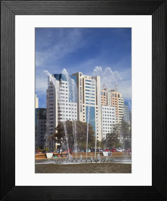 Framed Print : Fountain Square and buildings of Sector Sul, Brasilia, Federal District, Brazil, South America Framed Print : Fountain Square and buildings of Sector Sul, Brasilia, Federal District, Brazil, South America