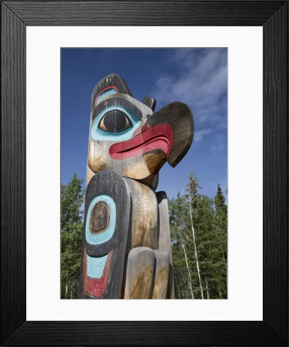 Framed Print : Eagle image on Totem Pole, Teslin Tlingit Heritage Center, Teslin, Yukon, Canada, North America Framed Print : Eagle image on Totem Pole, Teslin Tlingit Heritage Center, Teslin, Yukon, Canada, North America