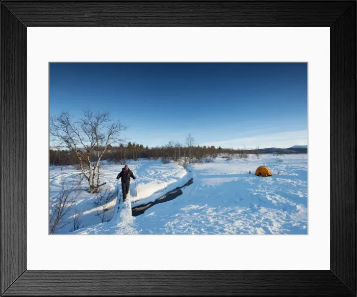 Framed Print : Hiker on Kungsleden (The Kings Trail) hiking trail, Abisko National Park, Helsinki, Finland, Scandinavia, Europe