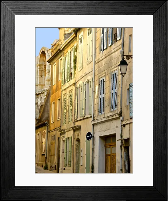 Framed Print : Old town street, rue des Arenes, Arles, Bouches du Rhone, Provence, France, Europe Framed Print : Old town street, rue des Arenes, Arles, Bouches du Rhone, Provence, France, Europe