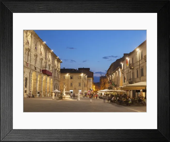 Framed Print : Piazza Arringo at dusk, Ascoli Piceno, Le Marche, Italy, Europe Framed Print : Piazza Arringo at dusk, Ascoli Piceno, Le Marche, Italy, Europe