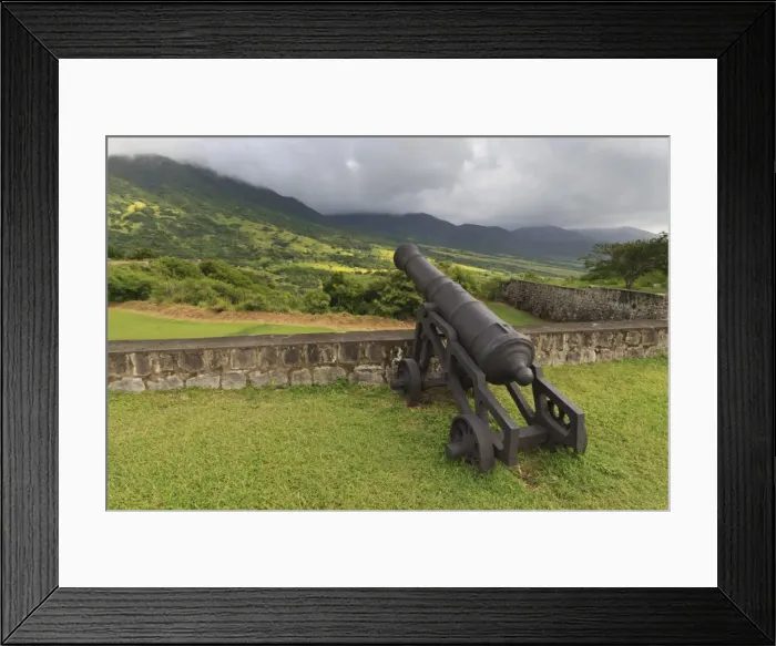 Framed Print : Cannon and green hills, Brimstone Hill Fortress, UNESCO World Heritage Site, St. Kitts, St. Kitts and Nevis, West Indies, Caribbean, Central America Framed Print : Cannon and green hills, Brimstone Hill Fortress, UNESCO World Heritage Site, St. Kitts, St. Kitts and Nevis, West Indies, Caribbean, Central America
