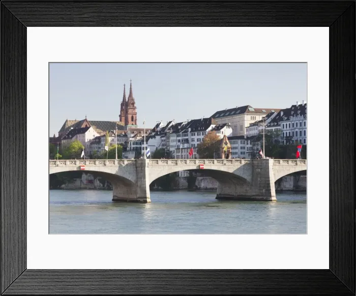 Framed Print : Mittlere Rheinbrucke Bridge and Cathedral, Grossbasel, Basel, Canton Basel Stadt, Switzerland, Europe Framed Print : Mittlere Rheinbrucke Bridge and Cathedral, Grossbasel, Basel, Canton Basel Stadt, Switzerland, Europe