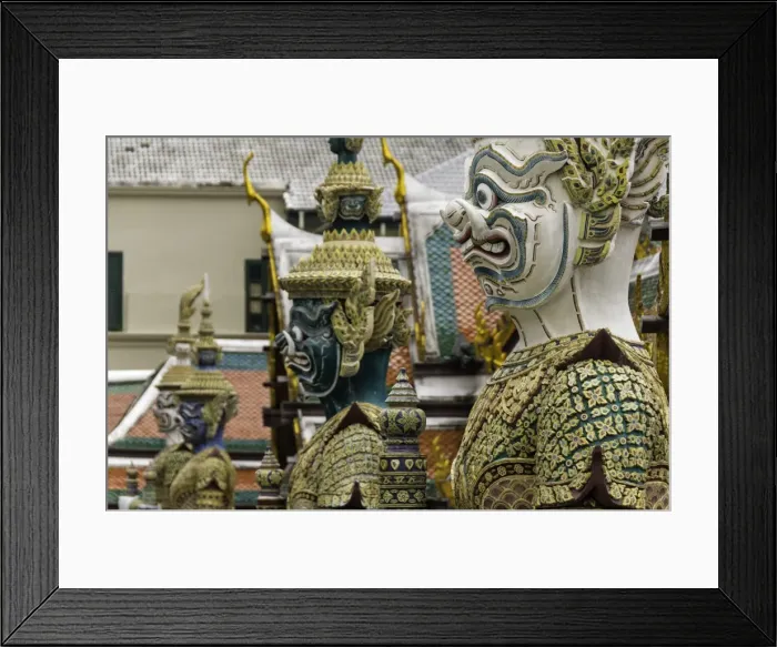 Framed Print : Statues at the Temple of the Emerald Buddha (Wat Phra Kaew), the Royal Palace, Bangkok, Thailand, Southeast Asia, Asia Framed Print : Statues at the Temple of the Emerald Buddha (Wat Phra Kaew), the Royal Palace, Bangkok, Thailand, Southeast Asia, Asia