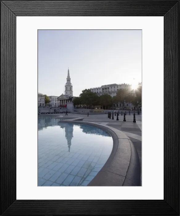 Framed Print : Fountain with statue of George IV and St. Martin-in-the-Fields church, Trafalgar Square, London, England, United Kingdom, Europe Framed Print : Fountain with statue of George IV and St. Martin-in-the-Fields church, Trafalgar Square, London, England, United Kingdom, Europe