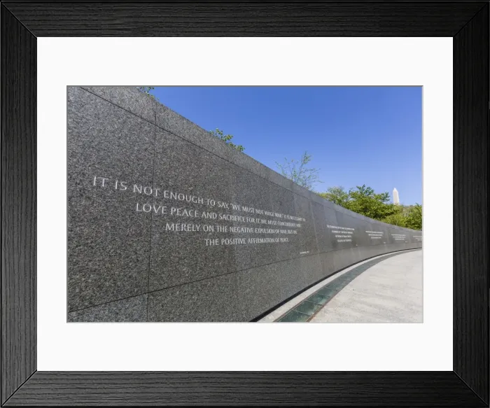 Framed Print : Exterior view of the Martin Luther King Memorial, Washington D. C. United States of America, North America Framed Print : Exterior view of the Martin Luther King Memorial, Washington D. C. United States of America, North America