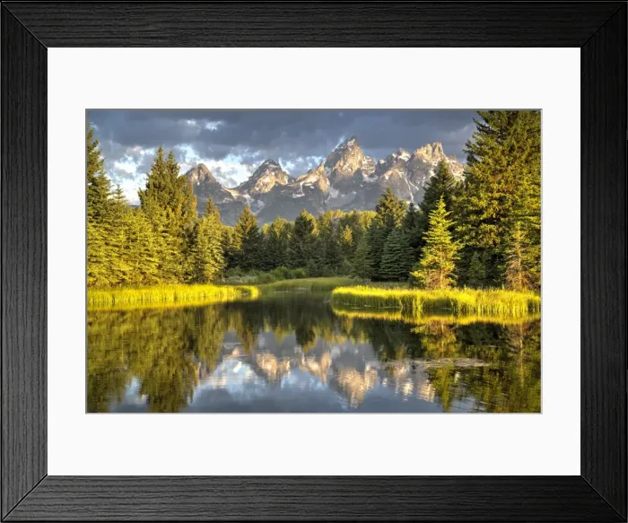 Framed Print : Water reflection of the Teton Range, taken from the end Schwabacher Road, Grand Teton National Park, Wyoming, United States of America, North America Framed Print : Water reflection of the Teton Range, taken from the end Schwabacher Road, Grand Teton National Park, Wyoming, United States of America, North America