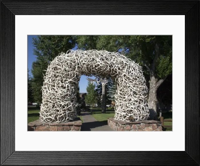 Framed Print : Elk Antler Arch, Town Square, Jackson Hole, Wyoming, United States of America, North America Framed Print : Elk Antler Arch, Town Square, Jackson Hole, Wyoming, United States of America, North America