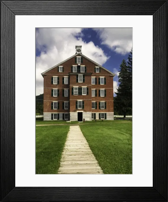 Framed Print : 1830s brick building used as housing for about 100 members of the Shaker community in the Hancock Shaker Village, Hancock, Massachusetts, New England, United States of America, North America Framed Print : 1830s brick building used as housing for about 100 members of the Shaker community in the Hancock Shaker Village, Hancock, Massachusetts, New England, United States of America, North America