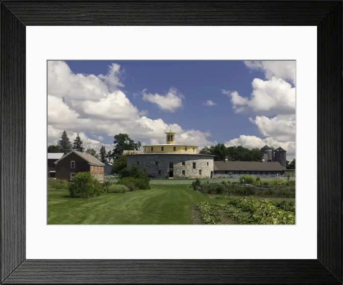Framed Print : Round stone barn built in 1826 in the Hancock Shaker Village, Hancock, Massachusetts, New England, United States of America, North America Framed Print : Round stone barn built in 1826 in the Hancock Shaker Village, Hancock, Massachusetts, New England, United States of America, North America
