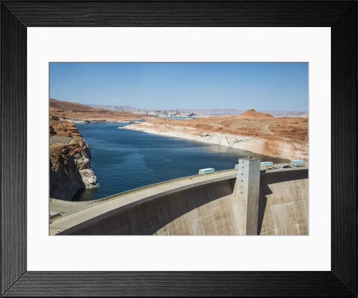 Framed Print : Glen Canyon Dam on the Colorado River in northern Arizona with Lake Powell in the background, Arizona, United States of America, North America Framed Print : Glen Canyon Dam on the Colorado River in northern Arizona with Lake Powell in the background, Arizona, United States of America, North America