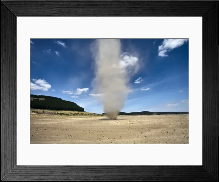 Framed Print : Dust whirlwind twister during summer drought on farm, Waikato, North Island, New Zealand, Pacific Framed Print : Dust whirlwind twister during summer drought on farm, Waikato, North Island, New Zealand, Pacific