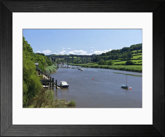 Framed Print : Calstock railway viaduct over the River Tamar, Cornwall, England, United Kingdom, Europe Framed Print : Calstock railway viaduct over the River Tamar, Cornwall, England, United Kingdom, Europe
