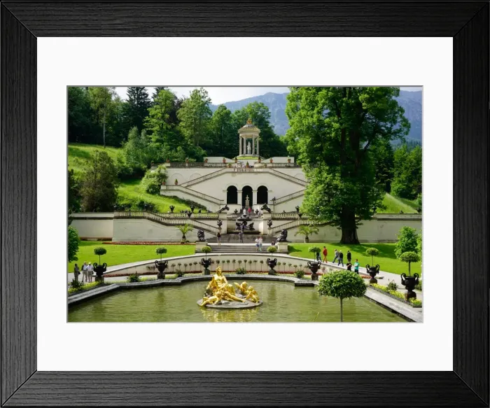 Framed Print : Gardens at the Palace of Linderhof, King Ludwig the Seconds royal villa, Bavaria, Germany, Europe
