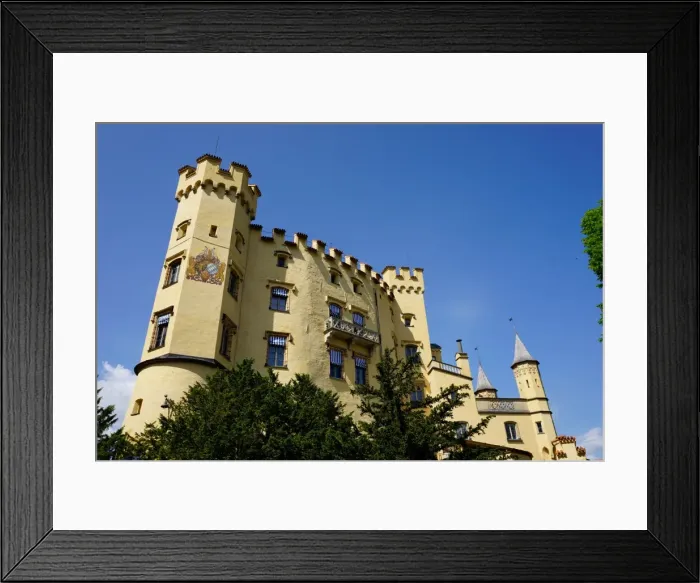 Framed Print : Schloss Hohenschwangau, the former palace of Ludwig the Second, at Hohenschwangau village, near Fussen, Bavaria, Germany, Europe Framed Print : Schloss Hohenschwangau, the former palace of Ludwig the Second, at Hohenschwangau village, near Fussen, Bavaria, Germany, Europe