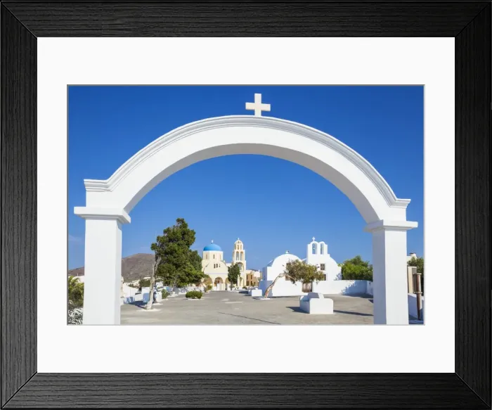 Framed Print : Church of St. George in the village of Oia, Santorini (Thira), Cyclades Islands, Greek Islands, Greece, Europe Framed Print : Church of St. George in the village of Oia, Santorini (Thira), Cyclades Islands, Greek Islands, Greece, Europe