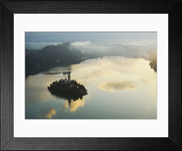 Framed Print : Lake Bled (Blejsko jezero), Bled, Julian Alps, Slovenia, Europe