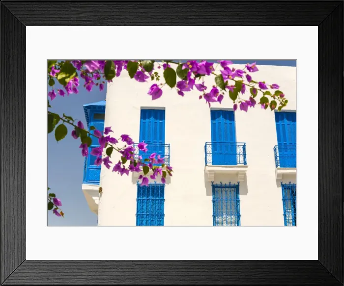 Framed Print : Balcony, Sidi Bou said, Tunisia, North Africa, Africa Framed Print : Balcony, Sidi Bou said, Tunisia, North Africa, Africa