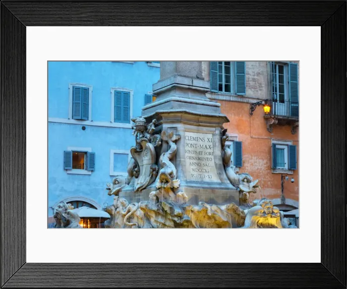 Framed Print : Fountain in Piazza della Rotunda at night, Rome, Lazio, Italy, Europe Framed Print : Fountain in Piazza della Rotunda at night, Rome, Lazio, Italy, Europe
