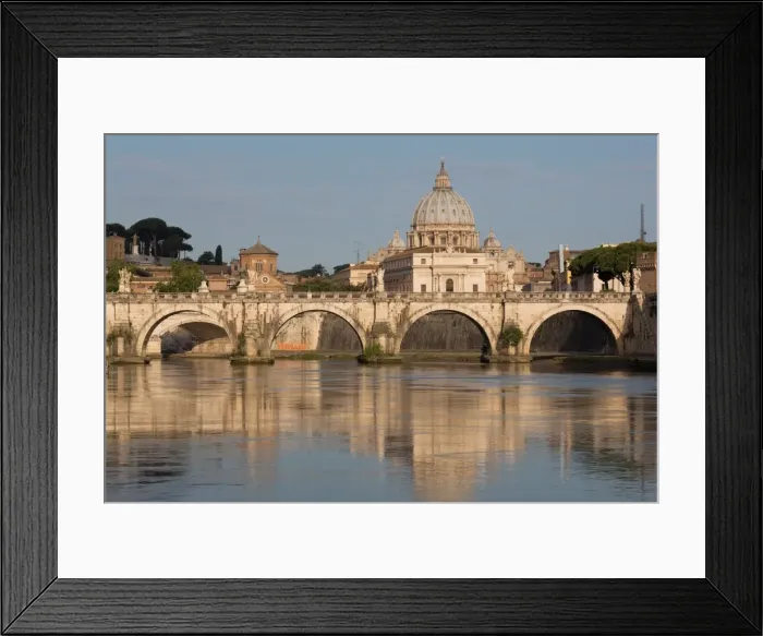 Framed Print : The River Tiber with Ponte Sant Angelo bridge and St. Peters Basilica, Rome, Lazio, Italy, Europe Framed Print : The River Tiber with Ponte Sant Angelo bridge and St. Peters Basilica, Rome, Lazio, Italy, Europe