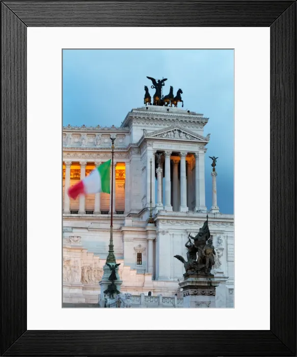 Framed Print : Italian flag in front of the Victor Emmanuel Monument at night, Rome, Lazio, Italy, Europe Framed Print : Italian flag in front of the Victor Emmanuel Monument at night, Rome, Lazio, Italy, Europe