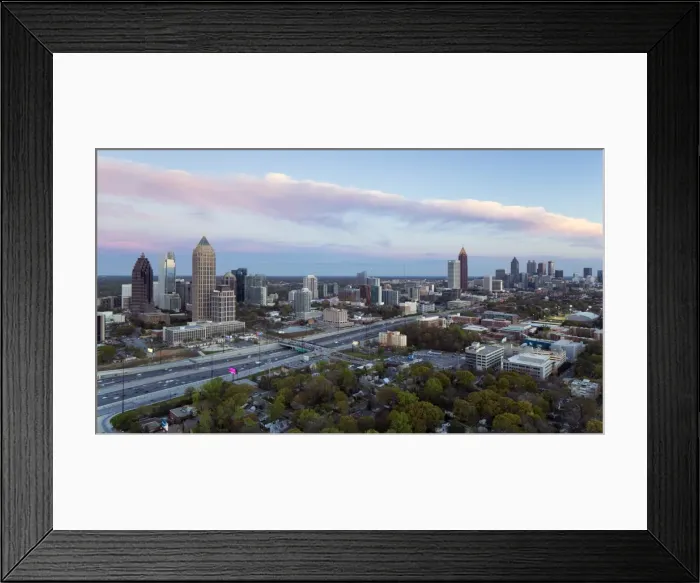 Framed Print : Elevated view over Interstate 85 passing the Atlanta skyline, Atlanta, Georgia, United States of America, North America Framed Print : Elevated view over Interstate 85 passing the Atlanta skyline, Atlanta, Georgia, United States of America, North America