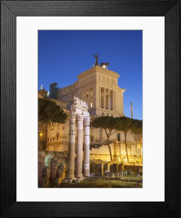 Framed Print : National Monument to Victor Emmanuel II and Roman Forum, UNESCO World Heritage Site, at dusk, Rome, Lazio, Italy, Europe Framed Print : National Monument to Victor Emmanuel II and Roman Forum, UNESCO World Heritage Site, at dusk, Rome, Lazio, Italy, Europe