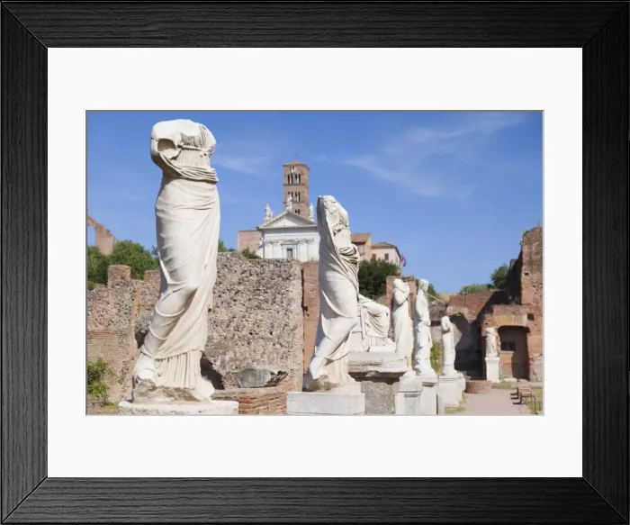 Framed Print : Statues at House of Vestals in Roman Forum, UNESCO World Heritage Site, Rome, Lazio, Italy, Europe Framed Print : Statues at House of Vestals in Roman Forum, UNESCO World Heritage Site, Rome, Lazio, Italy, Europe