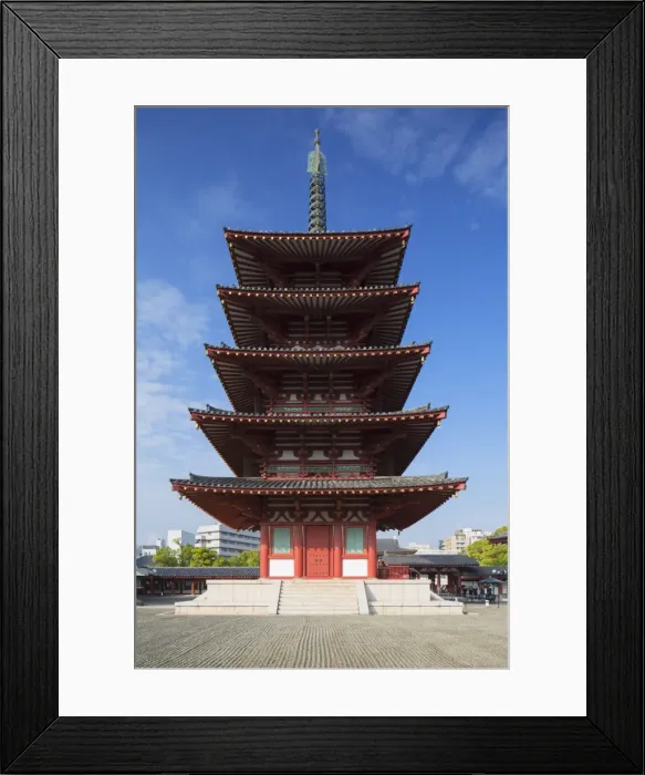 Framed Print : Pagoda at Shitenno-ji Temple, Tennoji, Osaka, Kansai, Japan, Asia Framed Print : Pagoda at Shitenno-ji Temple, Tennoji, Osaka, Kansai, Japan, Asia